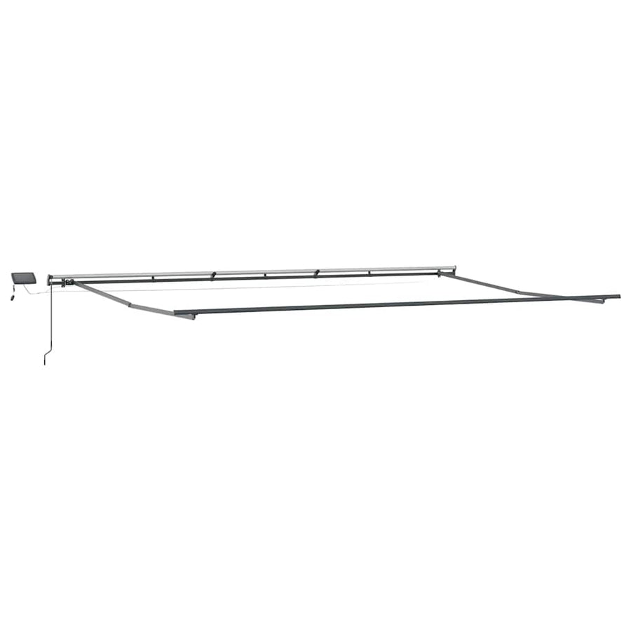 Luifel handmatig uittrekbaar met LED's 600x300 cm bordeauxrood
