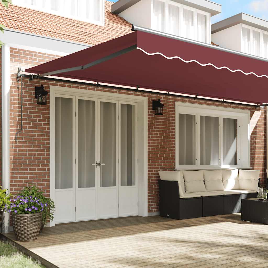 Luifel automatisch uittrekbaar 600x300 cm bordeauxrood
