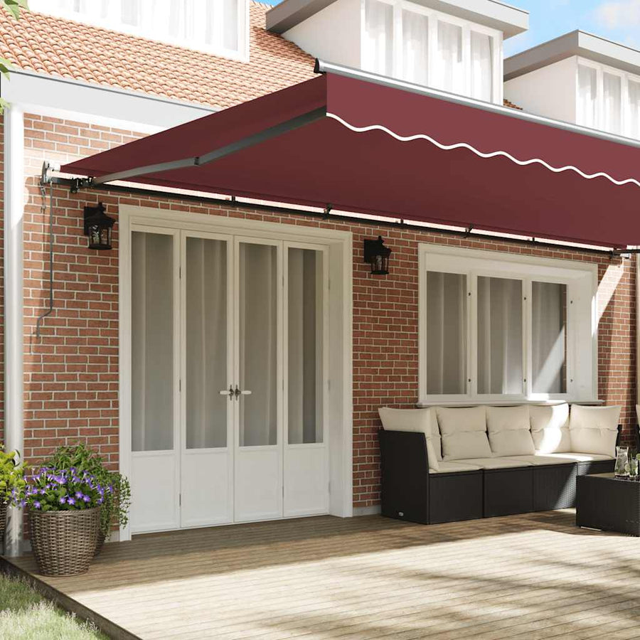 Luifel automatisch uittrekbaar 600x300 cm bordeauxrood
