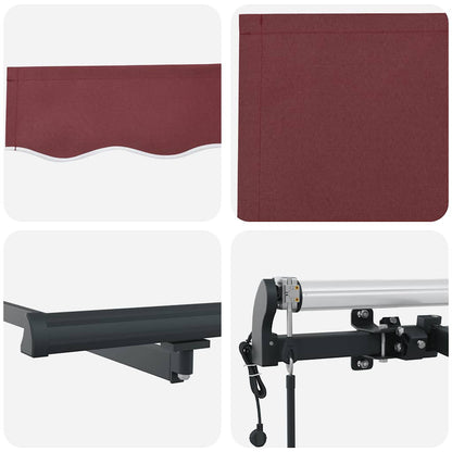 Luifel automatisch uittrekbaar 600x300 cm bordeauxrood