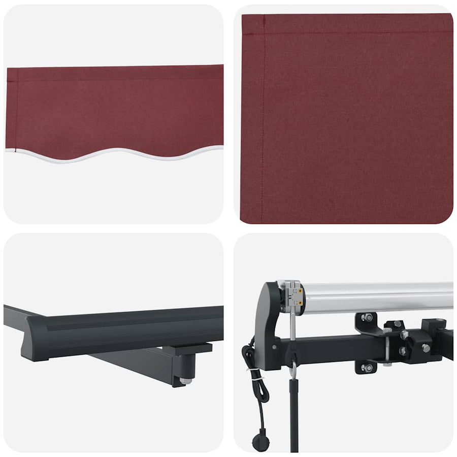 Luifel automatisch uittrekbaar 600x300 cm bordeauxrood
