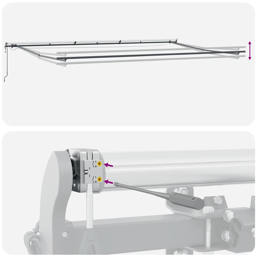 Luifel automatisch uittrekbaar met LED's 600x300 cm bordeaux