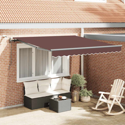 Luifel Automatisch Uittrekbaar Met Led's Bruin 300 x 250 cm