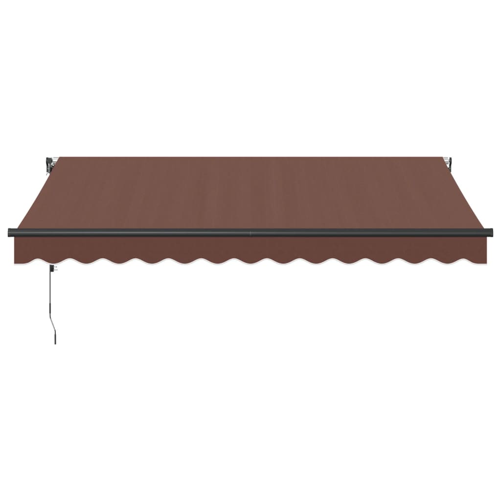 Luifel automatisch uittrekbaar met LED's 350x250 cm bruin