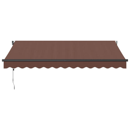 Luifel automatisch uittrekbaar met LED's 350x250 cm bruin