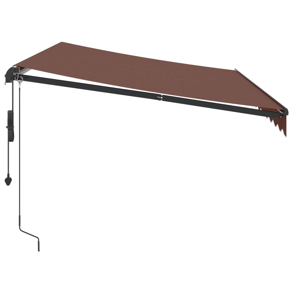 Luifel automatisch uittrekbaar met LED's 350x250 cm bruin