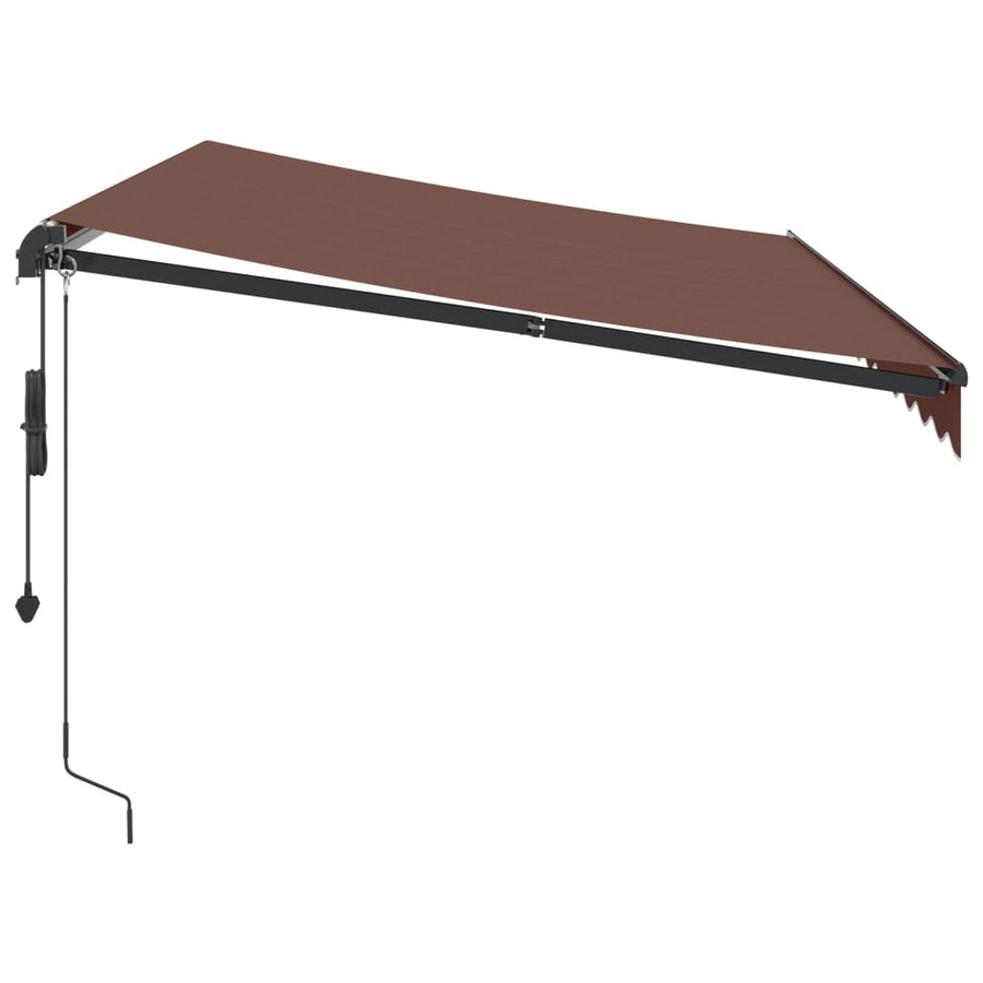 Luifel automatisch uittrekbaar met LED's 350x250 cm bruin