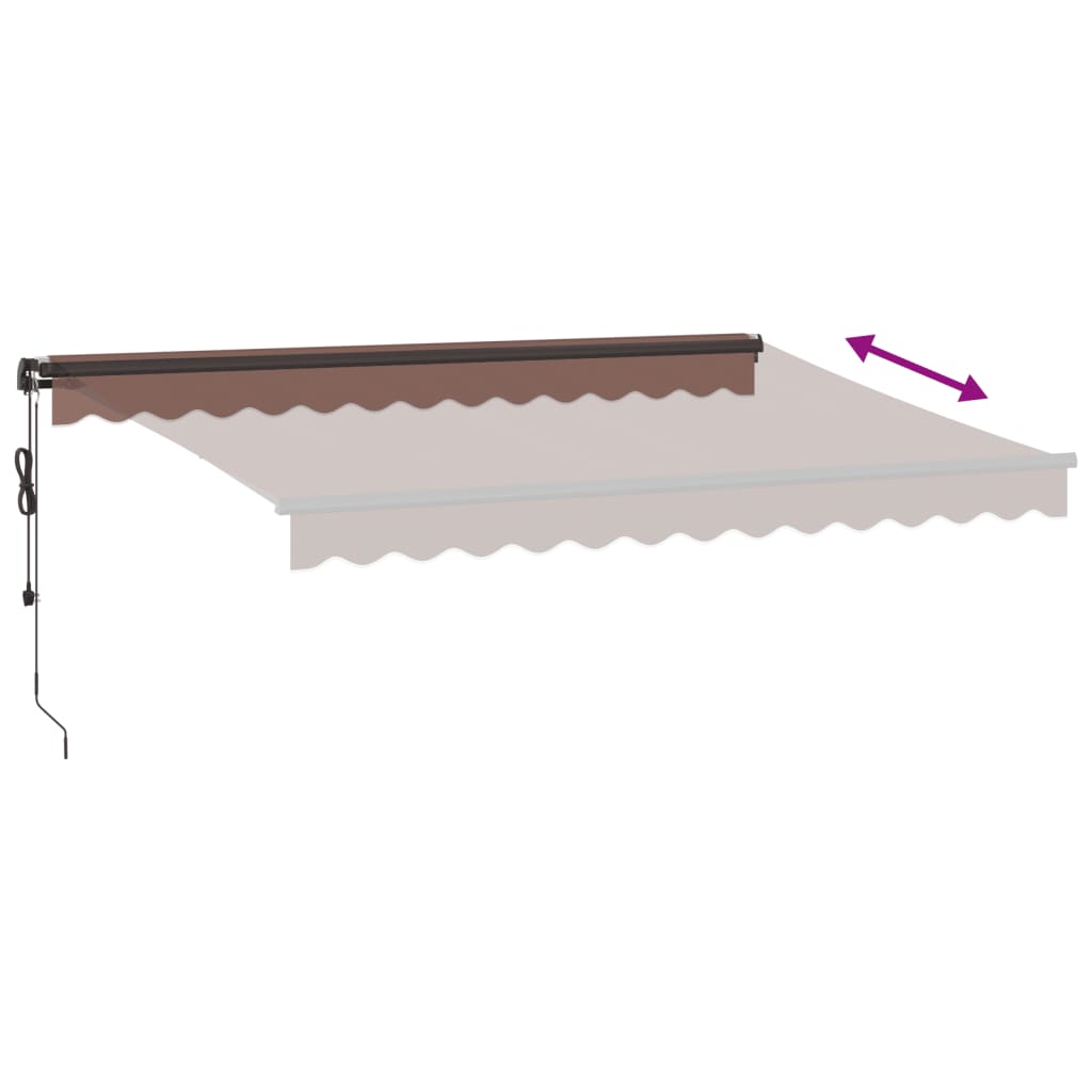 Luifel automatisch uittrekbaar met LED's 350x250 cm bruin
