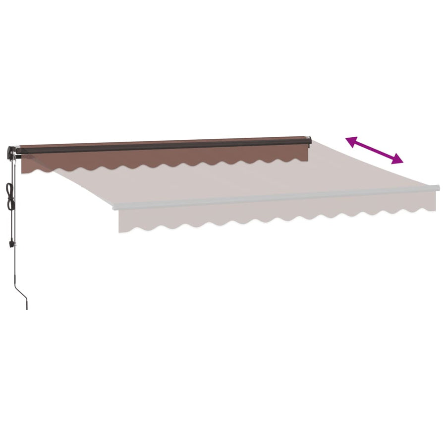 Luifel automatisch uittrekbaar met LED's 350x250 cm bruin