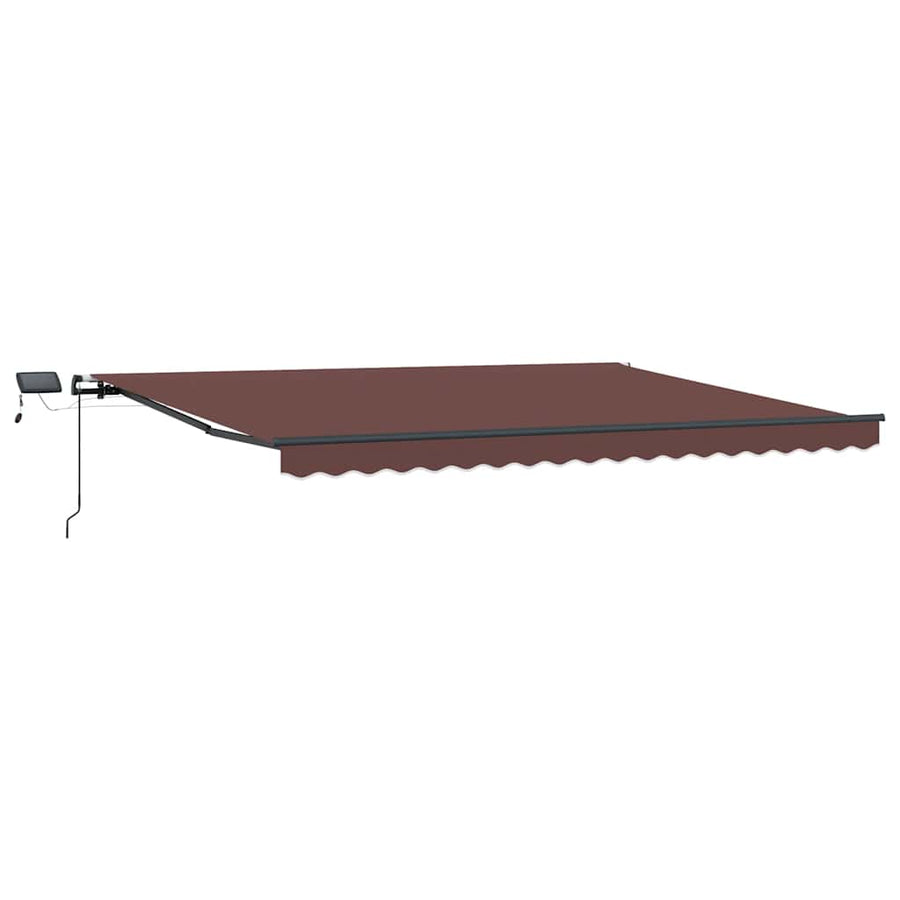 Luifel Handmatig Uittrekbaar Met Led's Bruin 400 x 300 cm