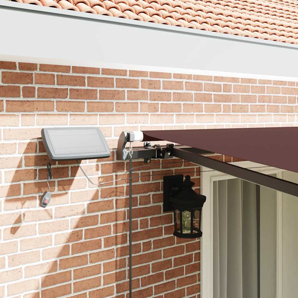 Luifel Handmatig Uittrekbaar Met Led's Bruin 400 x 300 cm