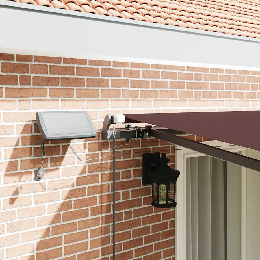 Luifel Handmatig Uittrekbaar Met Led's Bruin 400 x 300 cm