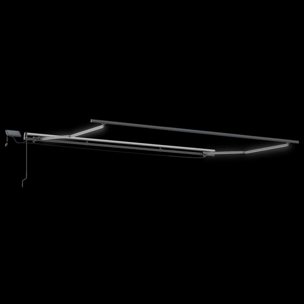 Luifel Handmatig Uittrekbaar Met Led's Bruin 400 x 300 cm