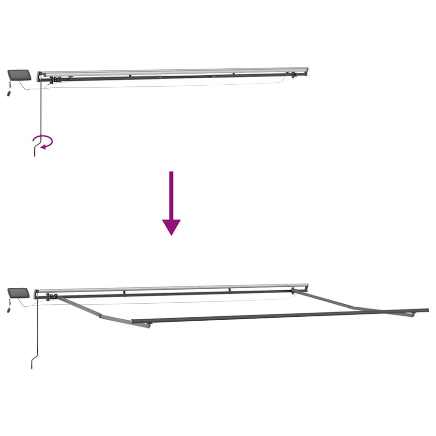 Luifel Handmatig Uittrekbaar Met Led's Bruin 400 x 300 cm