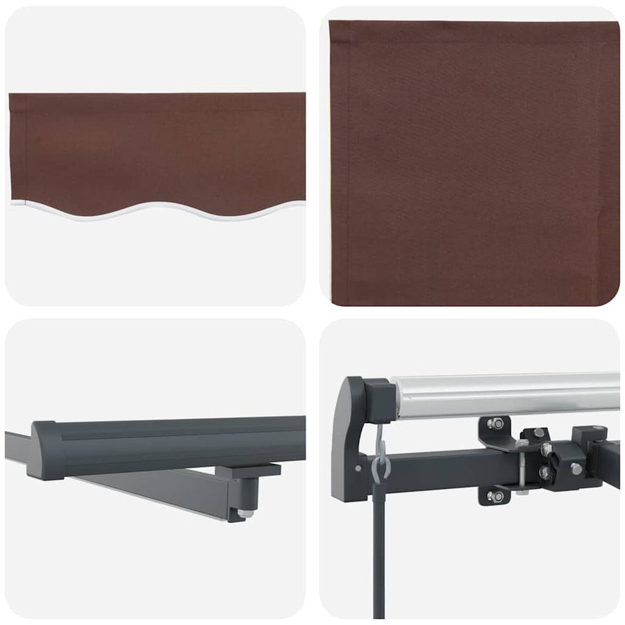 Luifel Handmatig Uittrekbaar Met Led's Bruin 400 x 300 cm
