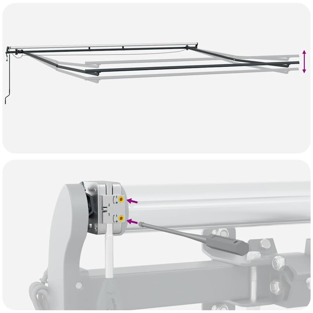 Luifel automatisch uittrekbaar met LED's 450x300 cm bruin