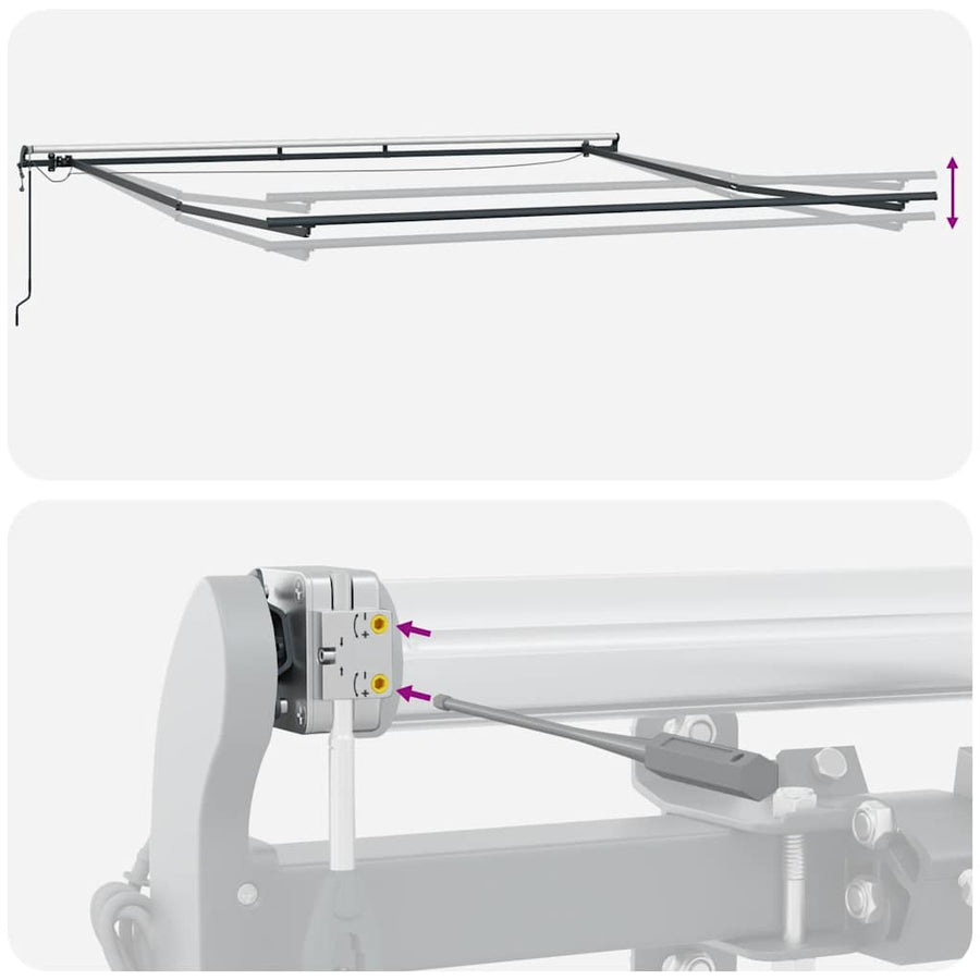Luifel automatisch uittrekbaar met LED's 450x300 cm bruin