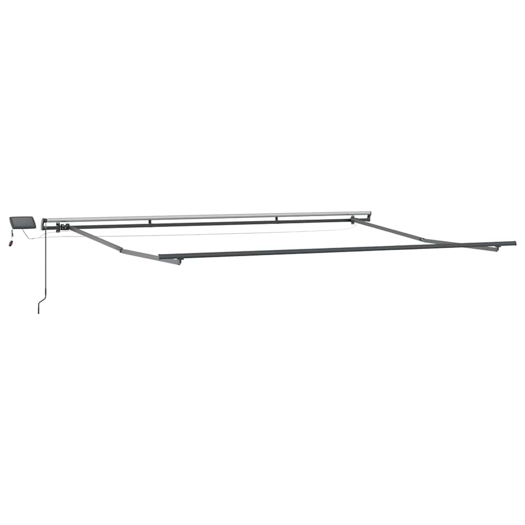 Luifel handmatig uittrekbaar met LED's 500x300 cm bruin