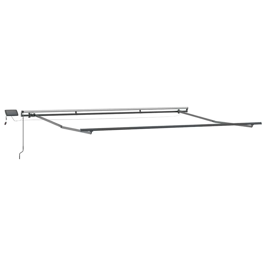 Luifel handmatig uittrekbaar met LED's 500x300 cm bruin