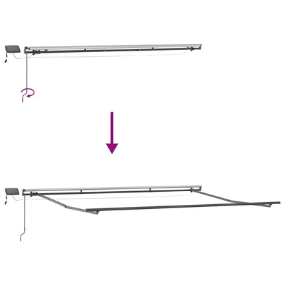 Luifel handmatig uittrekbaar met LED's 500x300 cm bruin