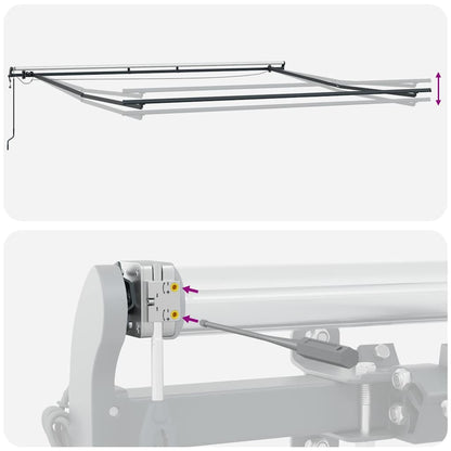 Luifel automatisch uittrekbaar met LED's 500x300 cm bruin