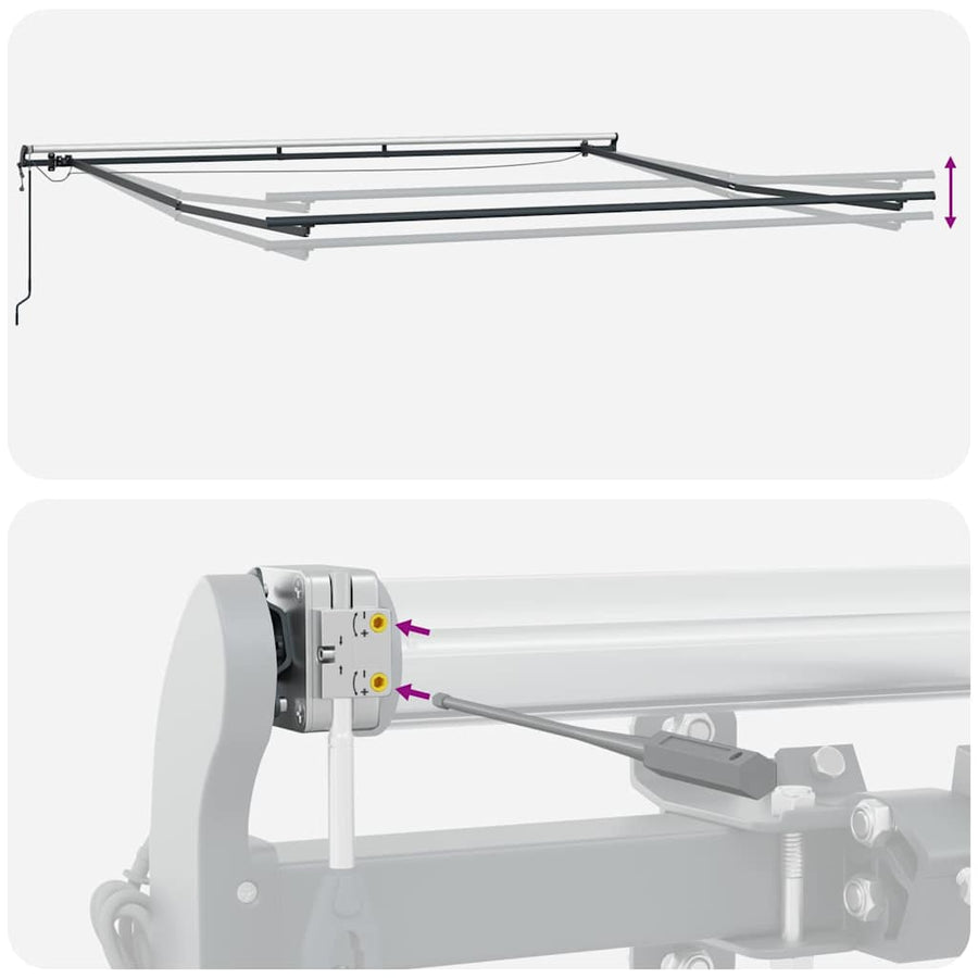 Luifel automatisch uittrekbaar met LED's 500x300 cm bruin