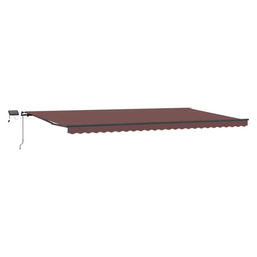 Luifel handmatig uittrekbaar met LED's 600x300 cm bruin