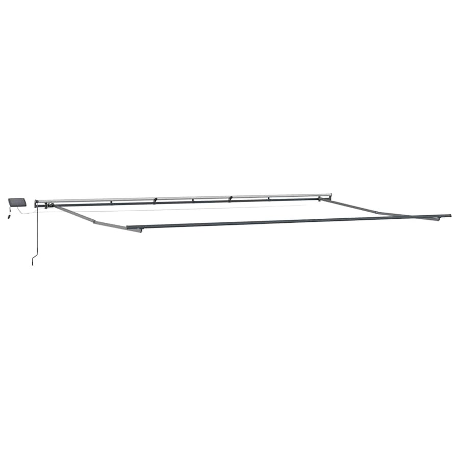 Luifel handmatig uittrekbaar met LED's 600x300 cm bruin