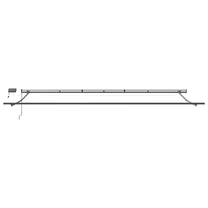 Luifel handmatig uittrekbaar met LED's 600x300 cm bruin
