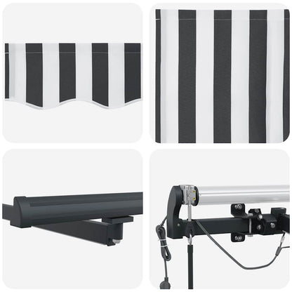Luifel Automatisch Uittrekbaar Led Antraciet En Wit 300 x 250 cm