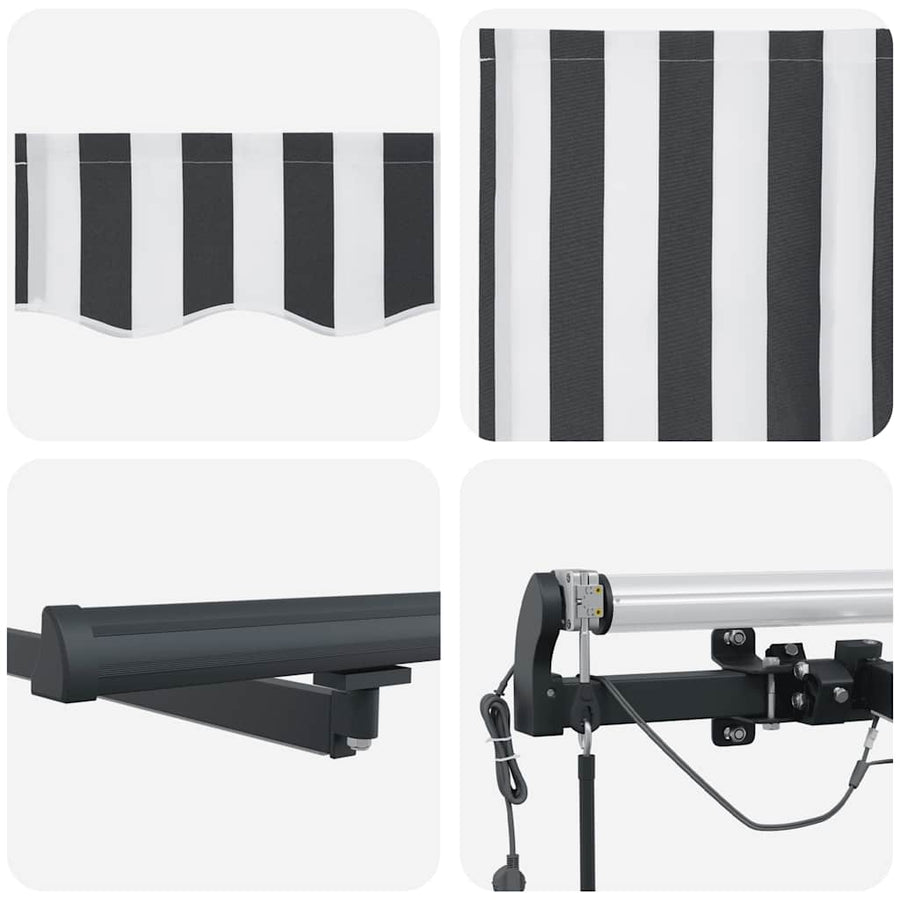 Luifel Automatisch Uittrekbaar Led Antraciet En Wit 300 x 250 cm