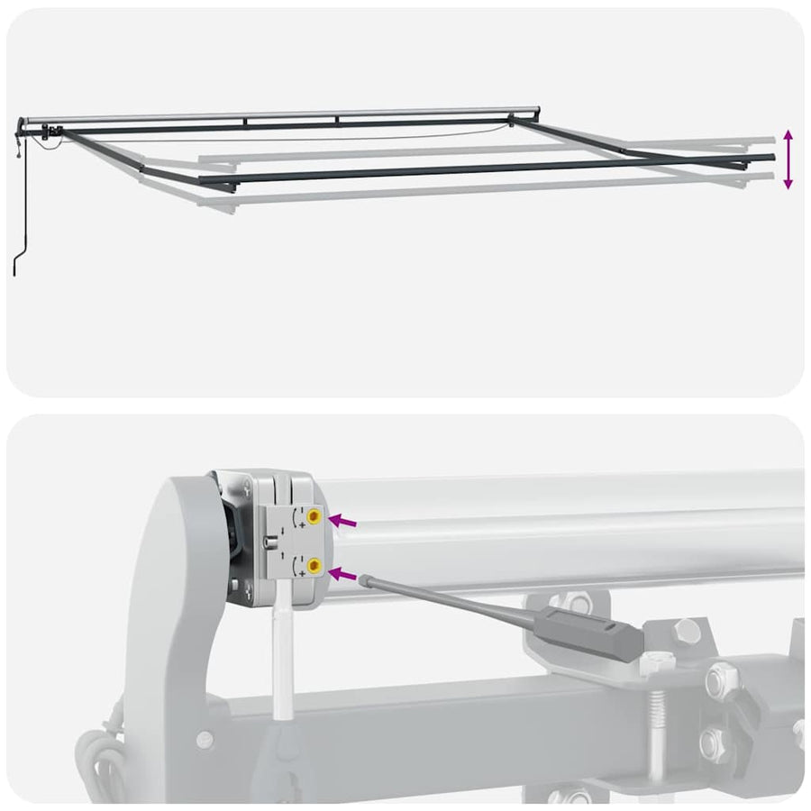 Luifel Automatisch Uittrekbaar Led Antraciet En Wit 300 x 250 cm