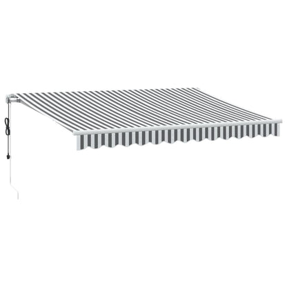 Luifel automatisch uittrekbaar 350x250 cm antracietkleur en wit