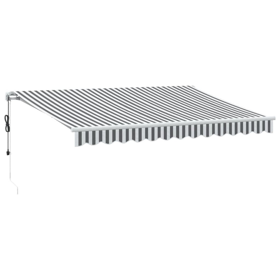 Luifel automatisch uittrekbaar 350x250 cm antracietkleur en wit