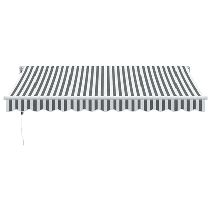 Luifel automatisch uittrekbaar 350x250 cm antracietkleur en wit