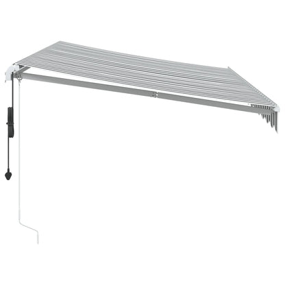 Luifel automatisch uittrekbaar 350x250 cm antracietkleur en wit