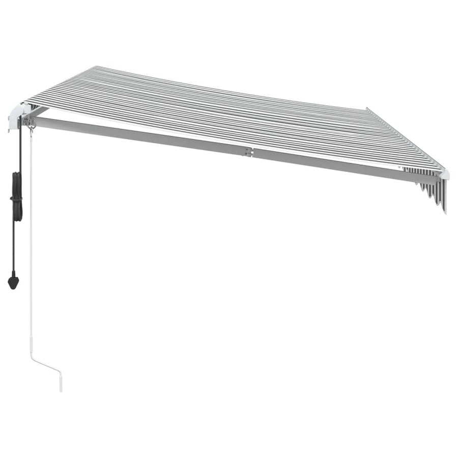 Luifel automatisch uittrekbaar 350x250 cm antracietkleur en wit