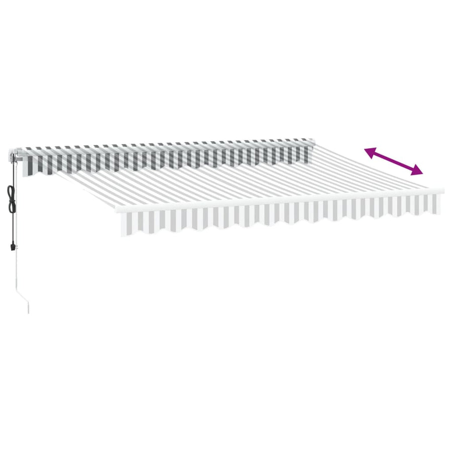 Luifel automatisch uittrekbaar 350x250 cm antracietkleur en wit