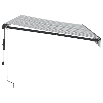 Luifel automatisch uittrekbaar 350x250 cm antracietkleur en wit