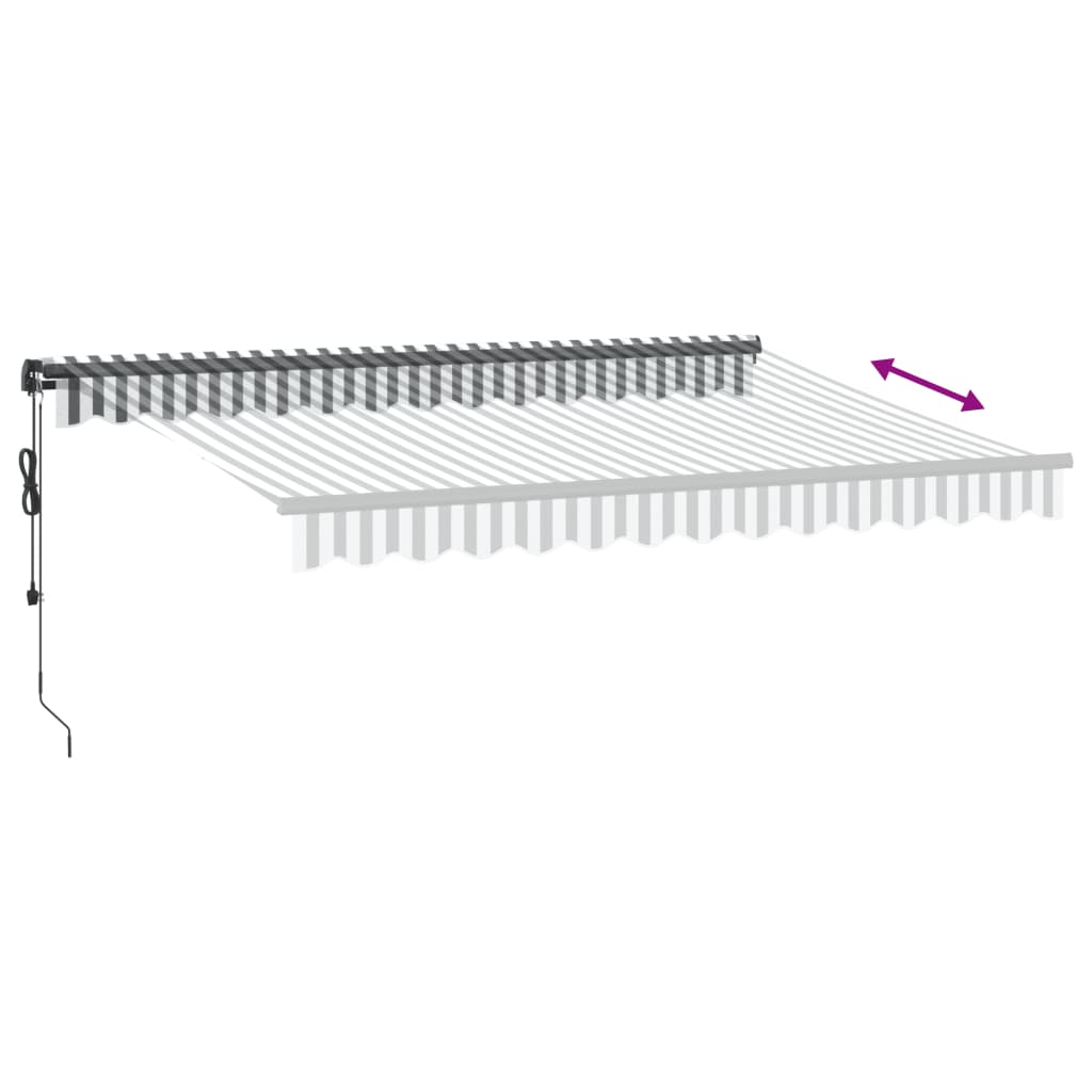 Luifel automatisch uittrekbaar 350x250 cm antracietkleur en wit