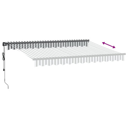 Luifel automatisch uittrekbaar 350x250 cm antracietkleur en wit