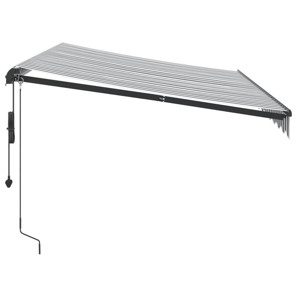 Luifel Automatisch Uittrekbaar Led Antraciet En Wit 350 x 250 cm