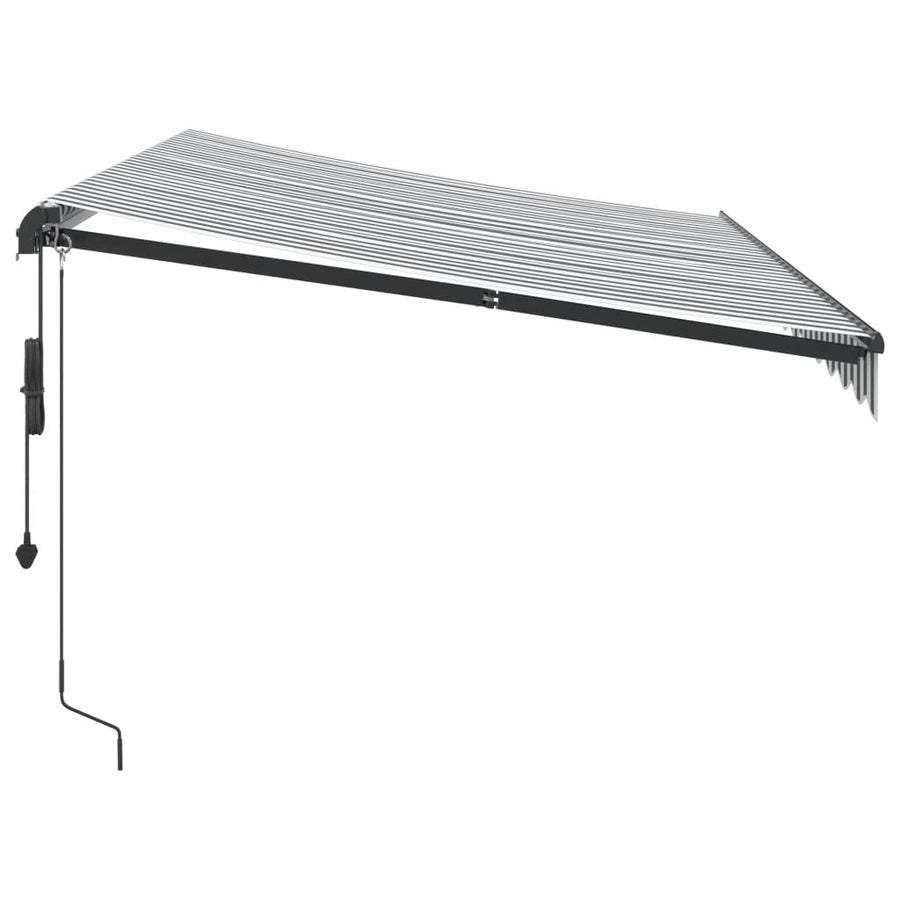 Luifel Automatisch Uittrekbaar Led Antraciet En Wit 350 x 250 cm