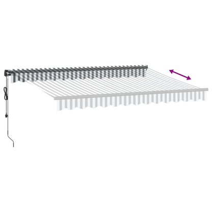 Luifel Automatisch Uittrekbaar Led Antraciet En Wit 350 x 250 cm
