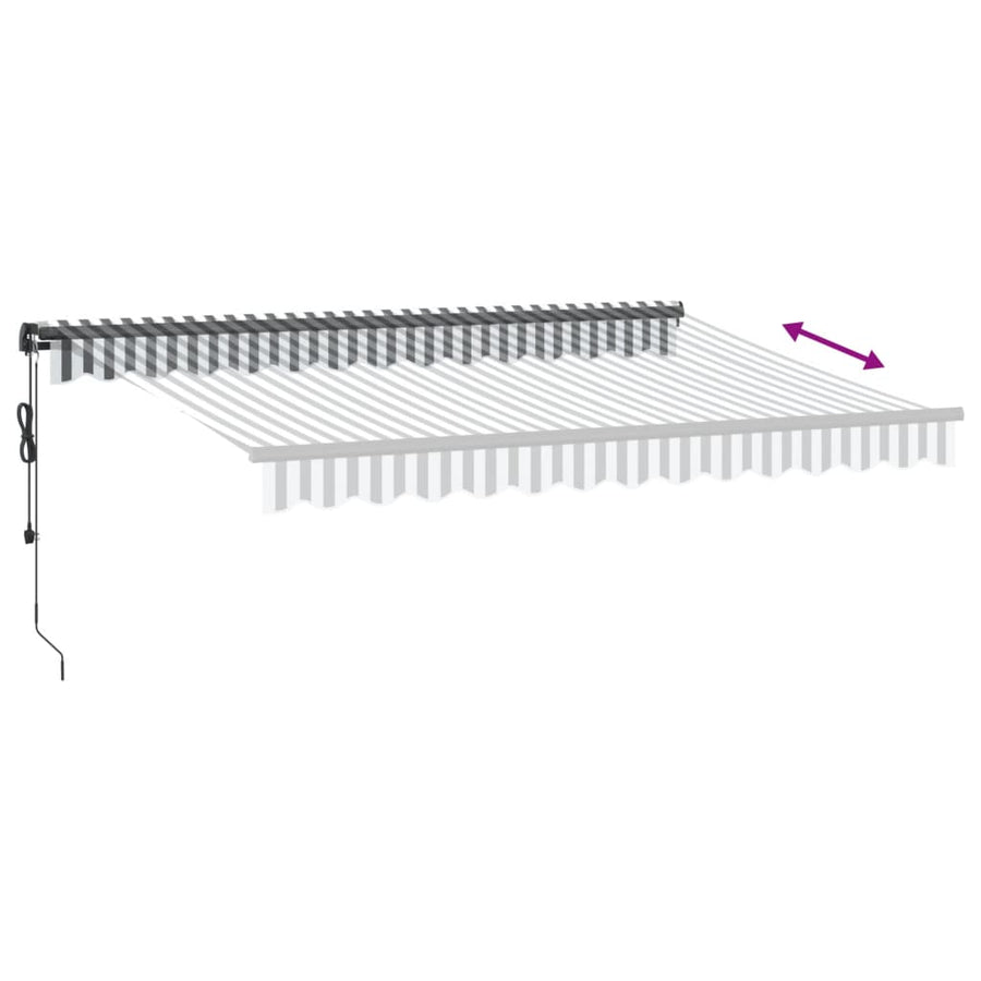 Luifel Automatisch Uittrekbaar Led Antraciet En Wit 350 x 250 cm