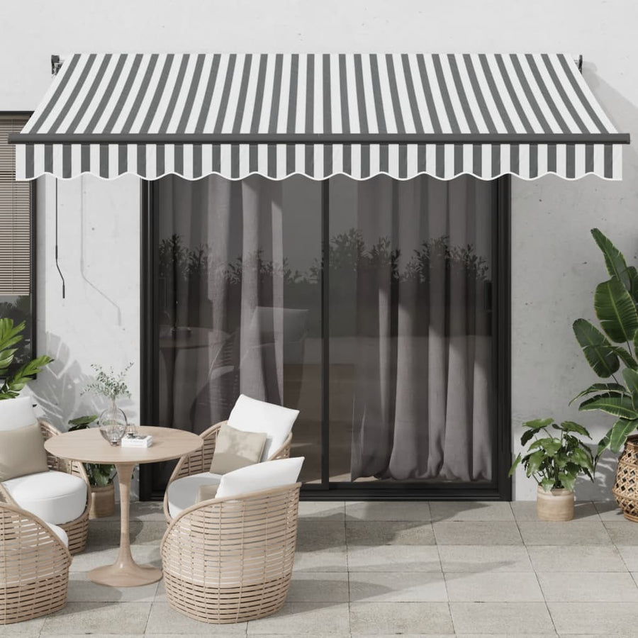 Luifel Automatisch Uittrekbaar Led Antraciet En Wit 350 x 250 cm