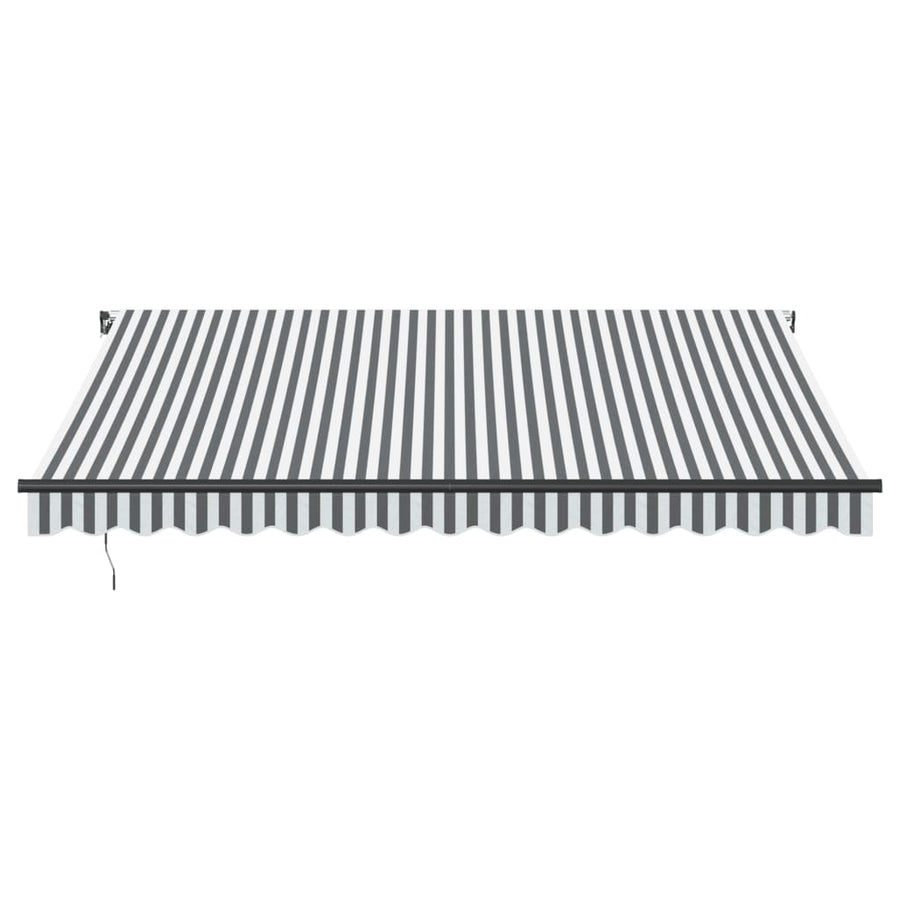 Luifel handmatig uittrekbaar 400x300 cm antracietkleurig en wit