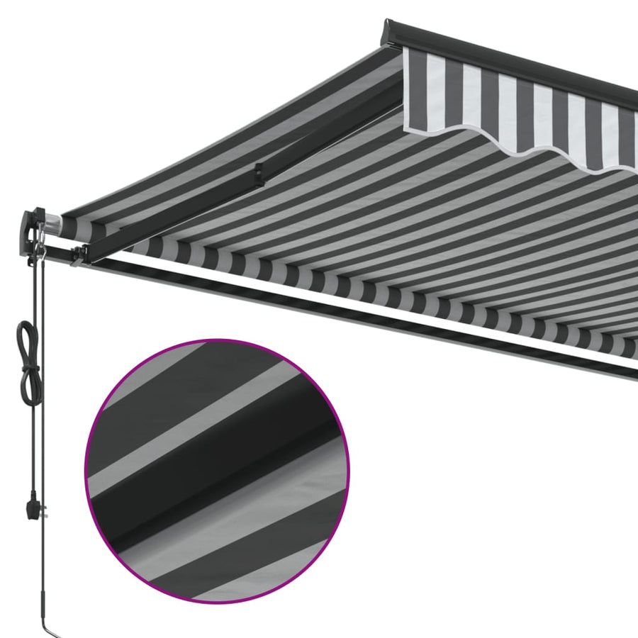 Luifel automatisch uittrekbaar 400x300 cm antracietkleur en wit