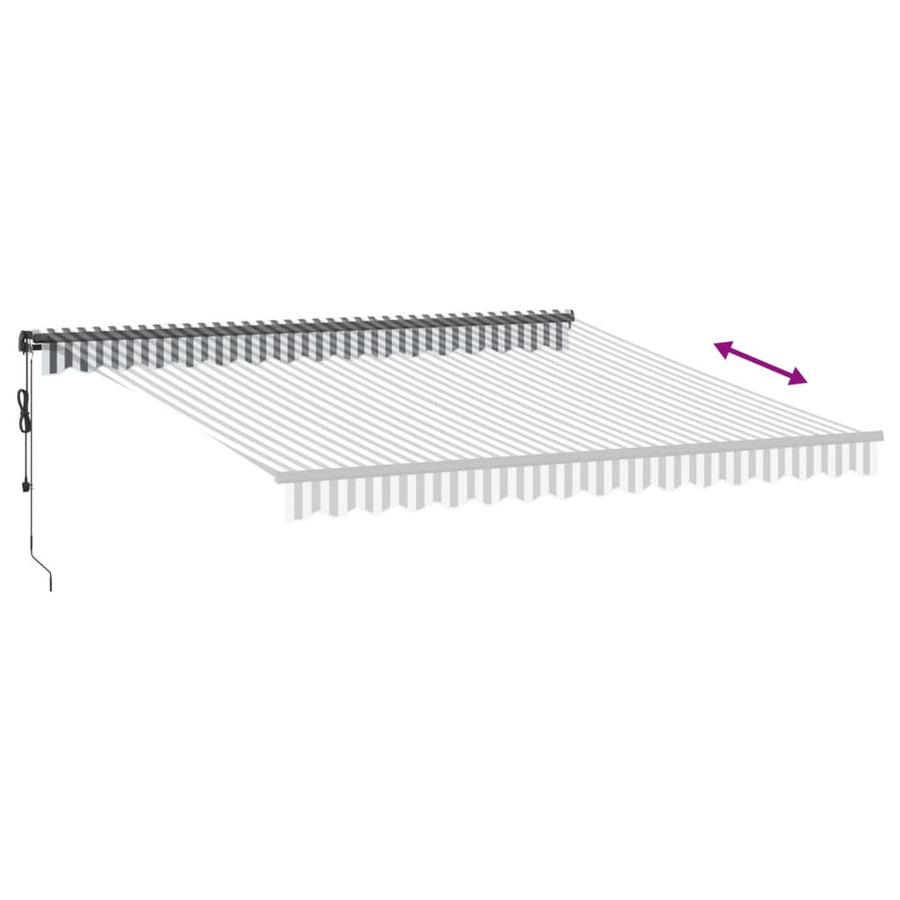 Luifel automatisch uittrekbaar LED 400x300 cm antraciet en wit