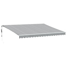 Luifel automatisch uittrekbaar 450x300 cm antracietkleur en wit
